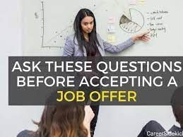 questions to ask before accepting a job offer